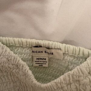 American Eagle Textured Cream Shirt